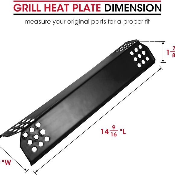 Unicook Porcelain Grill Heat Plate 14.56" L, Gas Grill Replacement Parts 3 Pack - Picture 3 of 9